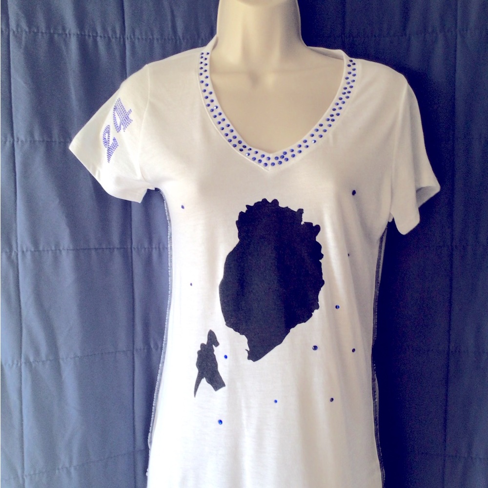 White Graphic Women's Top